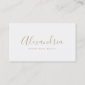 Eenvoudige grijze handgeschreven script kalligrafi visitekaartje (Voorkant)