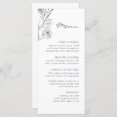 Eenvoudige grijze handgetekende bloem. Botanische  Menu (Voorkant / Achterkant)