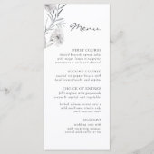 Eenvoudige grijze handgetekende bloem. Botanische  Menu (Voorkant)