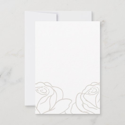 Eenvoudige grijze Kaart met details over bruiloft (Achterkant)