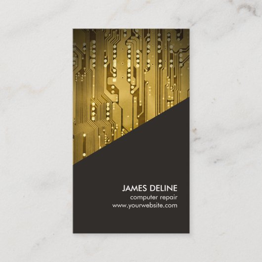 Eenvoudige grijze kringloop Computer Repair Visitekaartje (Voorkant)