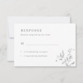 Eenvoudige grijze lederen bruiloft RSVP-kaart RSVP Kaartje (Voorkant)