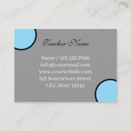 eenvoudige grijze-lerarensjabloon visitekaartje
