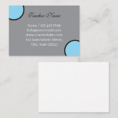 eenvoudige grijze-lerarensjabloon visitekaartje (Voorkant / Achterkant)