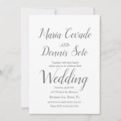 Eenvoudige grijze lettertype script kalligrafie br kaart (Voorkant)