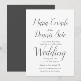 Eenvoudige grijze lettertype script kalligrafie br kaart