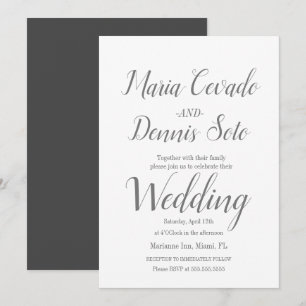 Eenvoudige grijze lettertype script kalligrafie br kaart