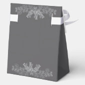 Eenvoudige Grijze Lijn Art Eucalyptus Wedding Bedankdoosjes (Achterkant)