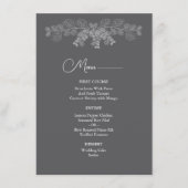 Eenvoudige Grijze Lijn Art Eucalyptus Wedding Menu (Voorkant)