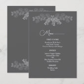 Eenvoudige Grijze Lijn Art Eucalyptus Wedding Menu (Voorkant / Achterkant)