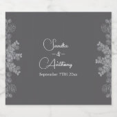 Eenvoudige Grijze Lijn Art Eucalyptus Wedding Sparkling Wijnetiket (Enkel label)