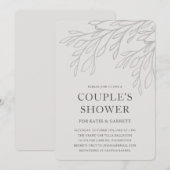 Eenvoudige grijze lijn kunst elegante paren douche kaart (Voorkant / Achterkant)