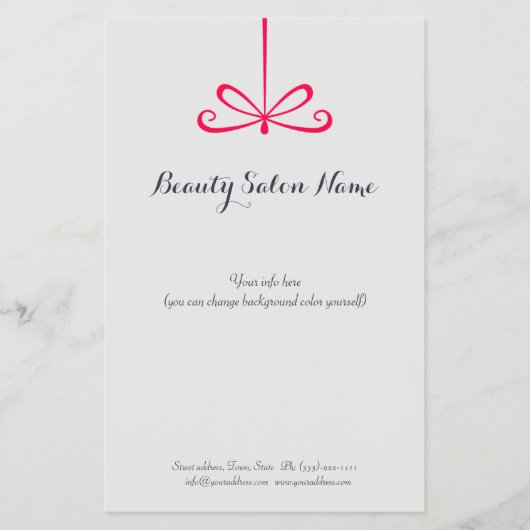 Eenvoudige grijze lijst met roze lintprijzen flyer (Voorkant)