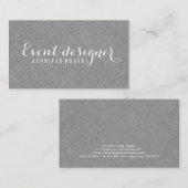 Eenvoudige grijze linnen textuur look visitekaartje (Voorkant / Achterkant)