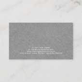 Eenvoudige grijze linnen textuur look visitekaartje (Achterkant)