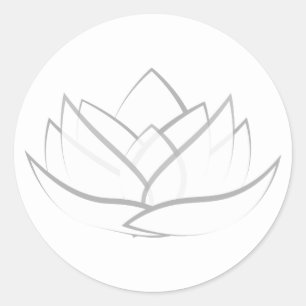Eenvoudige grijze Lotus Flower Sticker