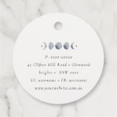 Eenvoudige Grijze Maan Celestial Moon Phase Waterv Bedankjes Labels (Achterkant)