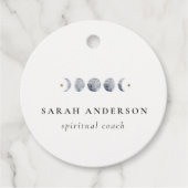 Eenvoudige Grijze Maan Celestial Moon Phase Waterv Bedankjes Labels (Voorkant)