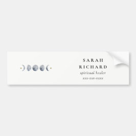 Eenvoudige Grijze Maan Celestial Moon Phase Waterv Bumpersticker
