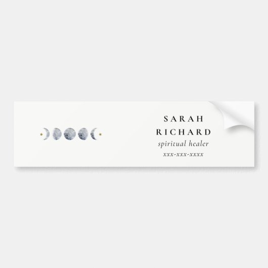 Eenvoudige Grijze Maan Celestial Moon Phase Waterv Bumpersticker (Voorkant)