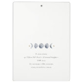 Eenvoudige Grijze Maan Celestial Moon Phase Waterv Klembord (Achterkant)