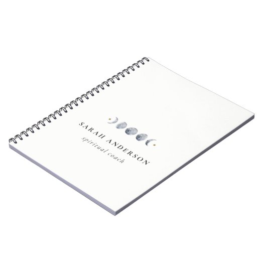 Eenvoudige Grijze Maan Celestial Moon Phase Waterv Notitieboek (Linkerzijde)
