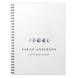 Eenvoudige Grijze Maan Celestial Moon Phase Waterv Notitieboek