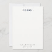 Eenvoudige Grijze Maan Celestial Moon Phase Waterv Notitiekaartje (Voorkant)