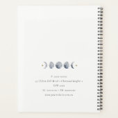 Eenvoudige Grijze Maan Celestial Moon Phase Waterv Planner (Achterkant)