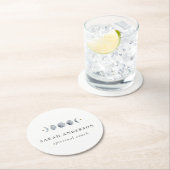 Eenvoudige Grijze Maan Celestial Moon Phase Waterv Ronde Kartonnen Onderzetter (Insitu)