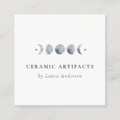 Eenvoudige Grijze Maan Celestial Moon Phase Waterv Vierkante Visitekaartje (Voorkant)