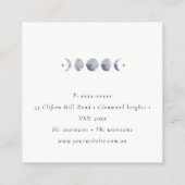 Eenvoudige Grijze Maan Celestial Moon Phase Waterv Vierkante Visitekaartje (Achterkant)