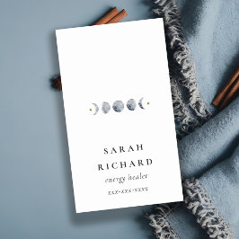 Eenvoudige Grijze Maan Celestial Moon Phase Waterv Visitekaartje