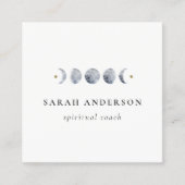 Eenvoudige Grijze Maan Hemelse Maan Fase QR Code Vierkante Visitekaartje (Voorkant)