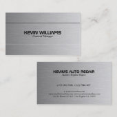 Eenvoudige grijze metallic textuur print visitekaartje (Voorkant / Achterkant)