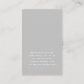 Eenvoudige grijze, minimalistische, aangepaste wee visitekaartje (Achterkant)