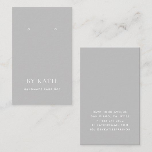 Eenvoudige grijze, minimalistische, aangepaste wee visitekaartje (Voorkant / Achterkant)