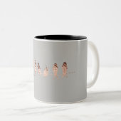 Eenvoudige grijze Mok - Faux Copper Birds on Wire  (Voorkant rechts)