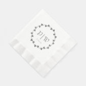 Eenvoudige Grijze Monogram Ivy Krans Wedding Servet (Hoek)