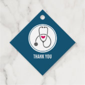 Eenvoudige grijze neursing Stethoscoop Dank u Bedankjes Labels (Voorkant)