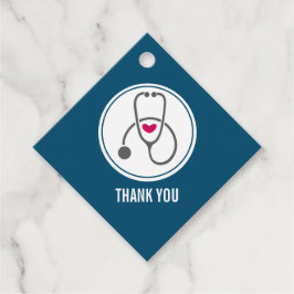 Eenvoudige grijze neursing Stethoscoop Dank u Bedankjes Labels