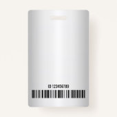 Eenvoudige grijze ombre Logo Barcode ID Foto Badge (Achterkant)
