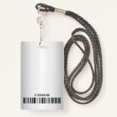Eenvoudige grijze ombre Logo Barcode ID Foto Badge (Achterkant met draagriem)