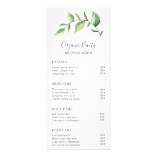 Eenvoudige grijze prijslijst met elegante prijzen reclamekaart