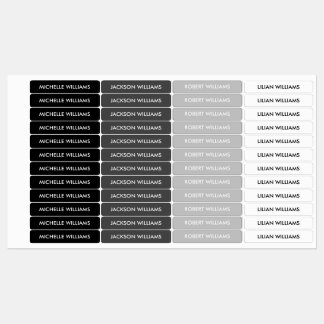 Eenvoudige grijze schaal Kinder naam Labels