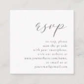 Eenvoudige grijze script bruiloft QR-code RSVP-beg Informatiekaartje (Voorkant)