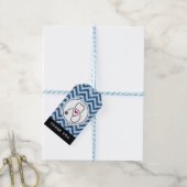 Eenvoudige grijze Stethescope op Blauwe Chevron Da Cadeaulabel (Met Touw)