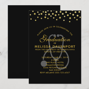 Eenvoudige grijze stethoscoop op Black Doctor Afst Kaart