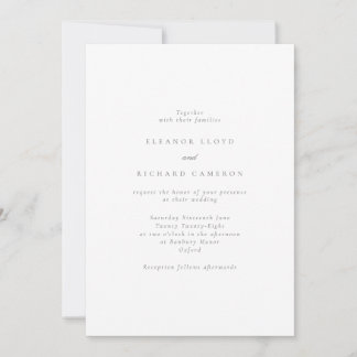 Eenvoudige Grijze Tekstbasis voor Vellum Wedding Kaart