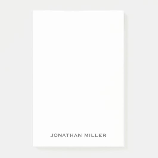 Eenvoudige grijze typografische naam post-it® notes (Voorkant)